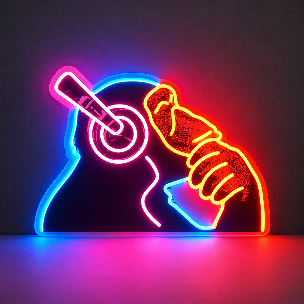 Music Chimpanzee Headphones LED Neon Sign main product image