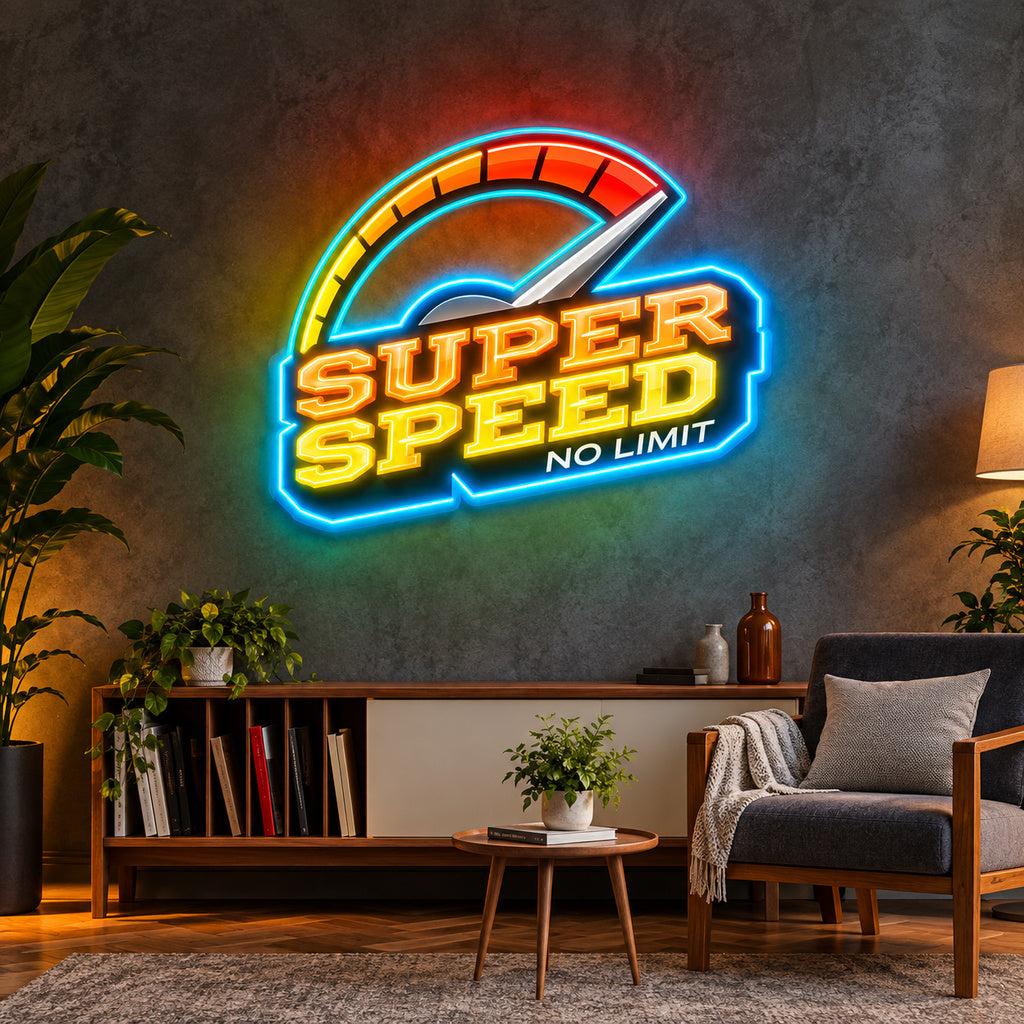 Super Speed No Limit LED Neon Sign lifestyle scene
