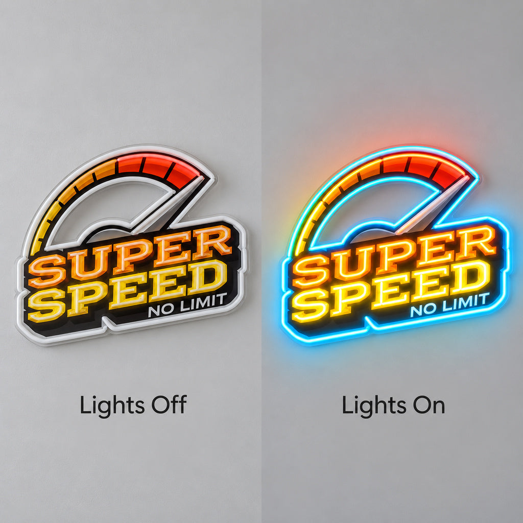 Super Speed No Limit LED Neon Sign lights off/on