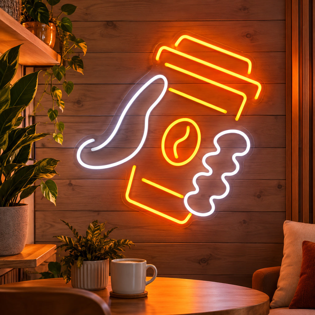 Takeaway Coffee Cup LED Neon Sign lifestyle scene