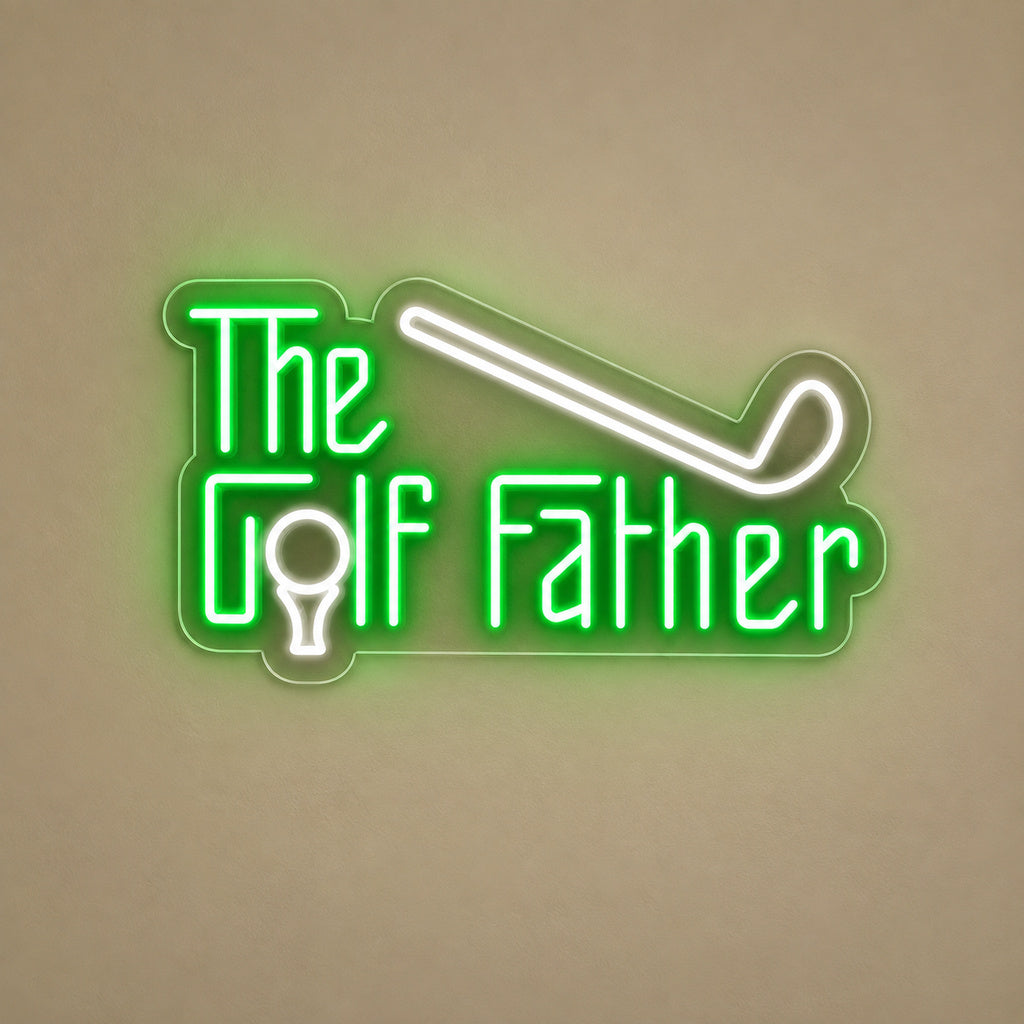 The Golf Father LED Neon Sign solid background