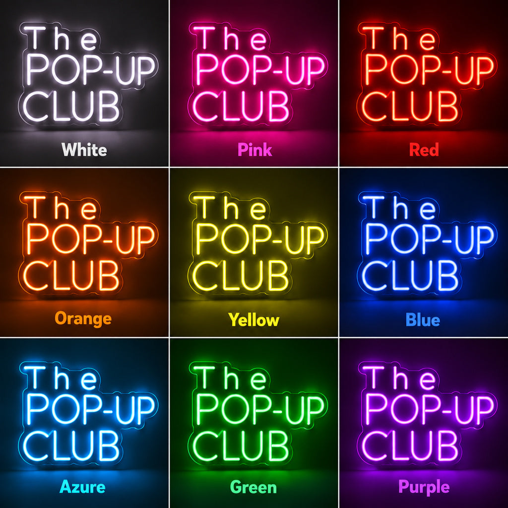 The Pop-Up Club LED Neon Sign color grid