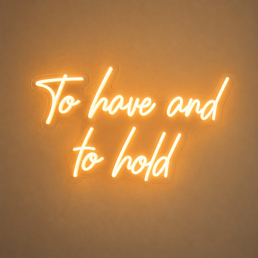 To Have And To Hold LED Neon Sign solid background