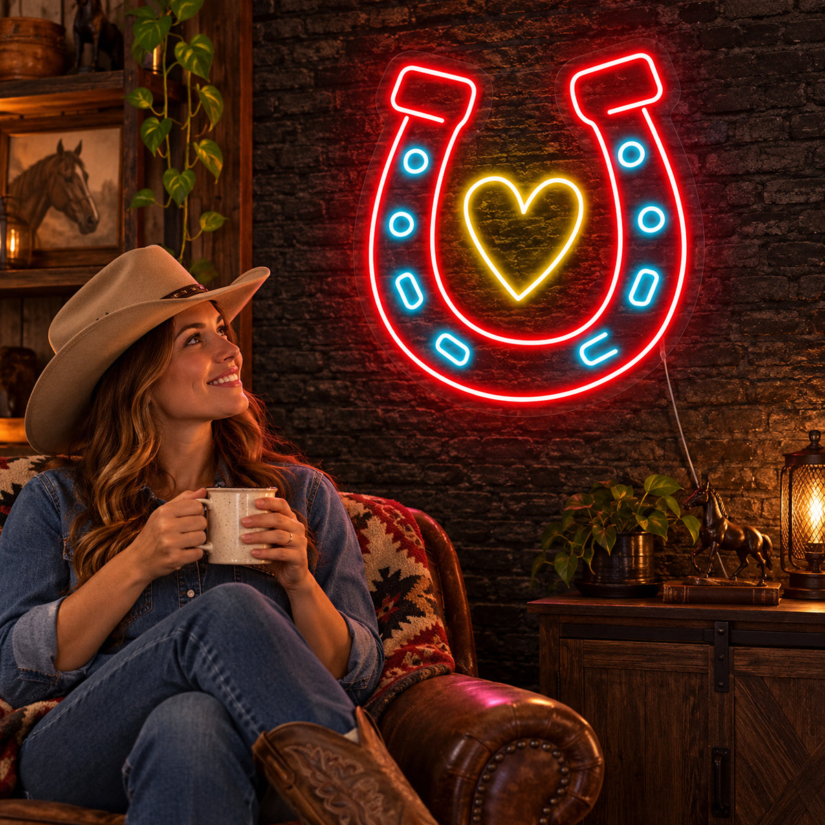 Horseshoe Heart LED Neon Sign image 02