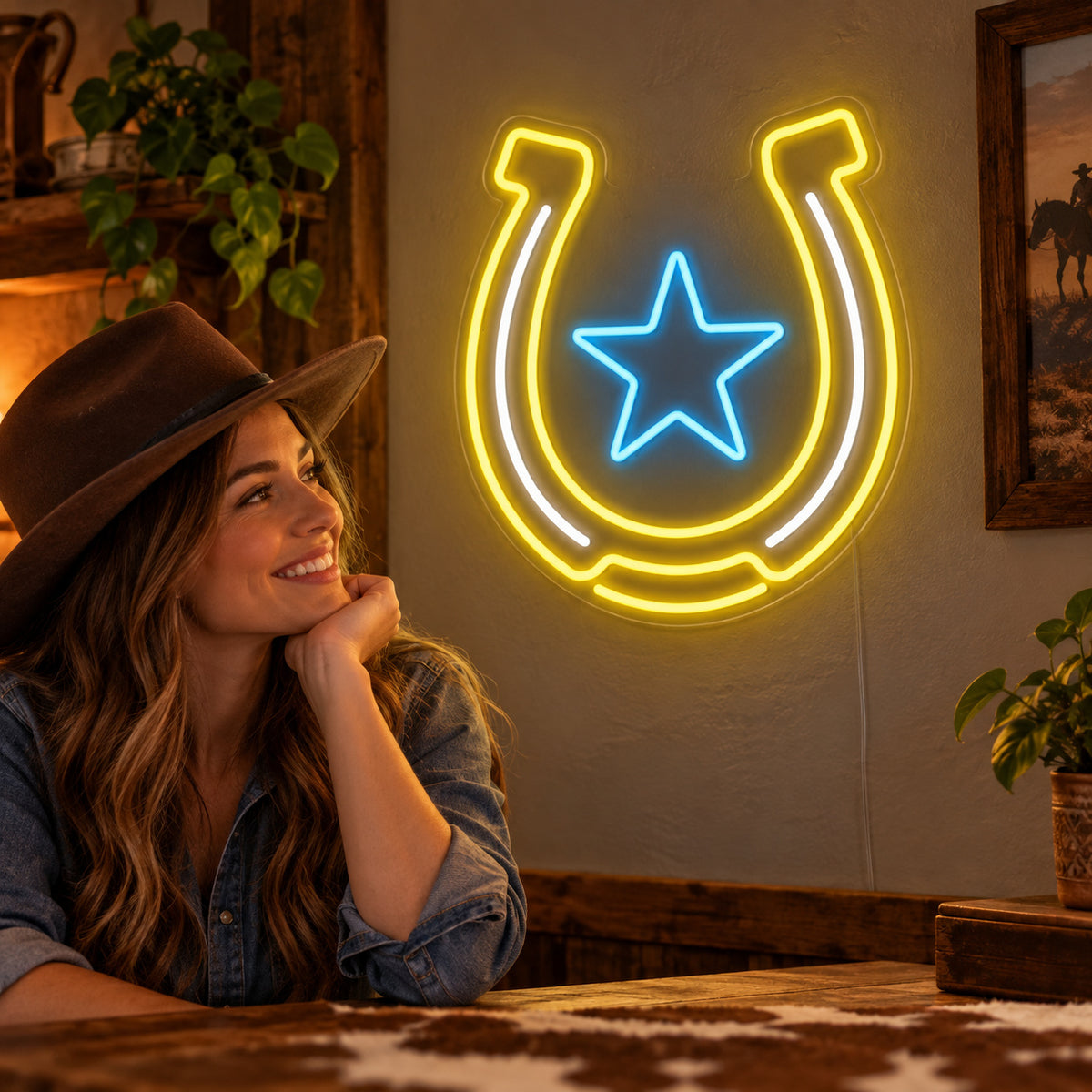 Horseshoe Lucky Star LED Neon Sign image 02