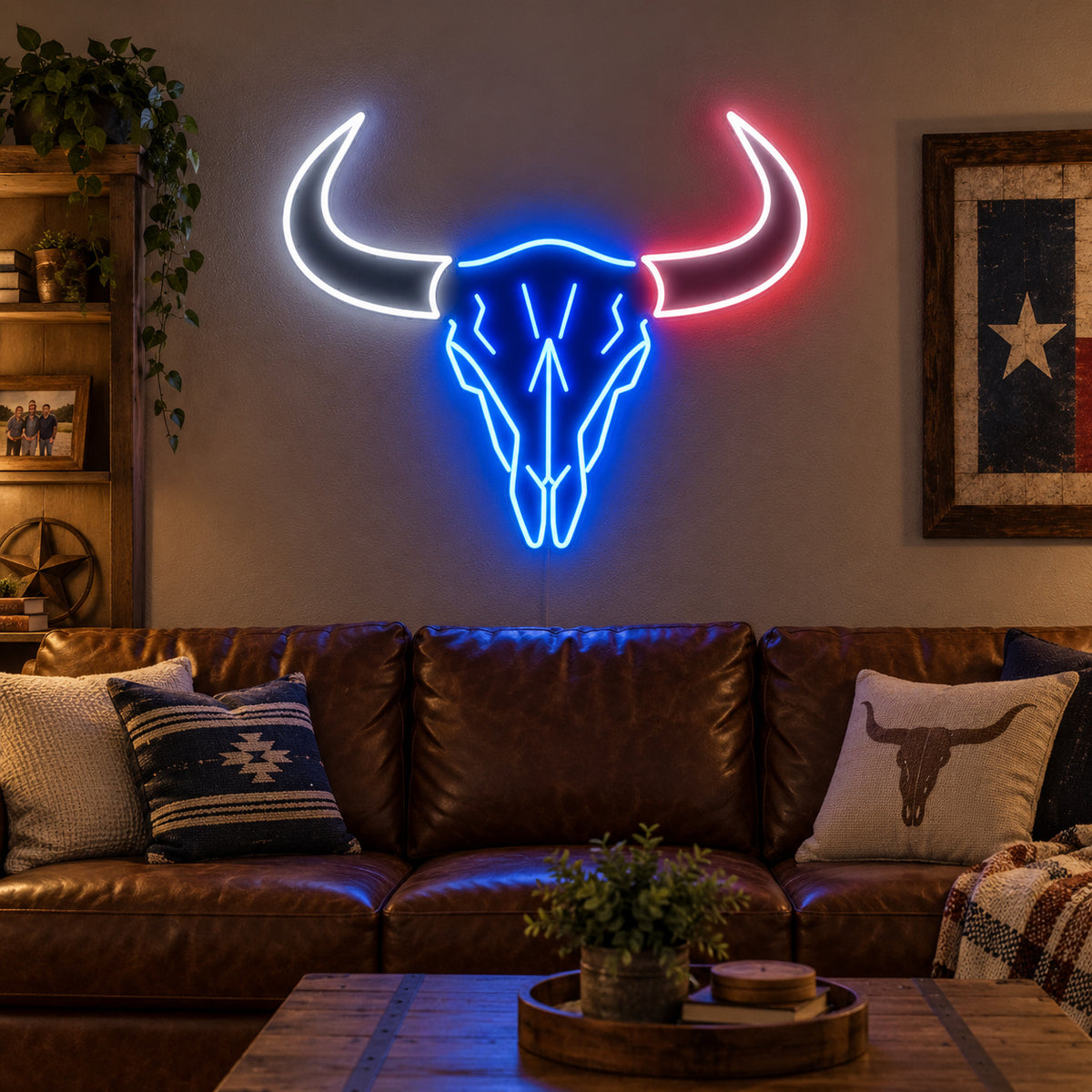 Large Longhorn Bull Skull LED Neon Sign image 03