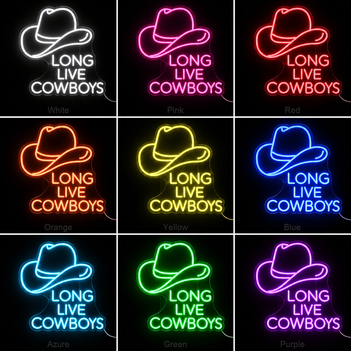 Long Live Cowboys Hat LED Neon Sign Garage Neon Sign image 04