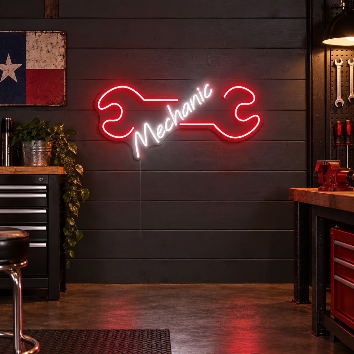 Mechanic Wrench LED Neon Sign image 01