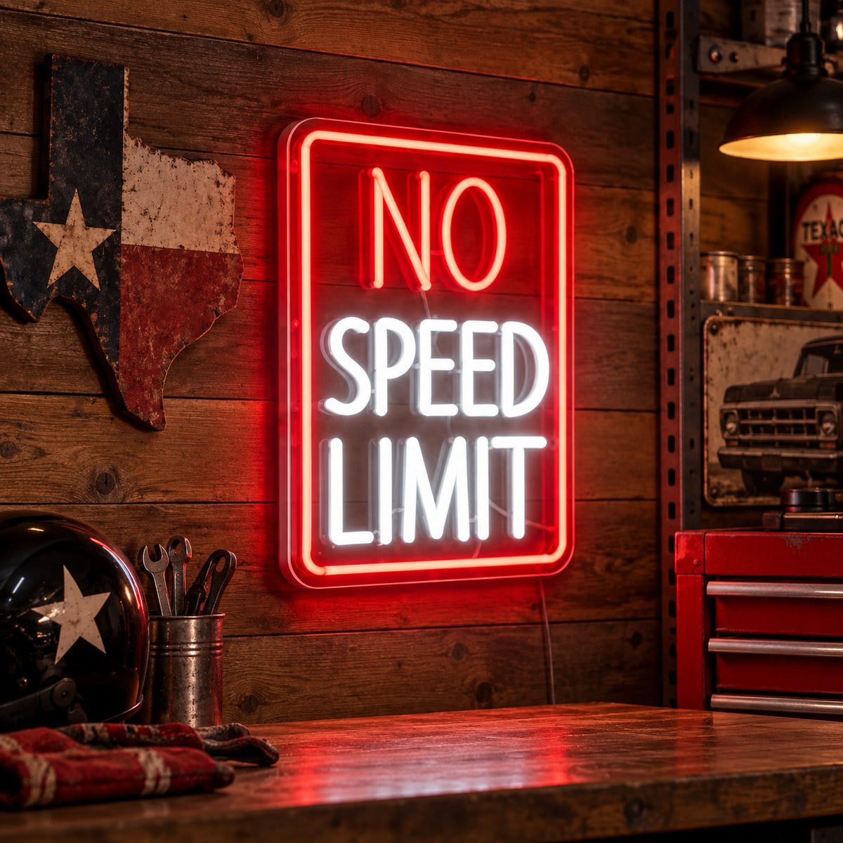 No Speed Limit Garage LED Neon Sign image 01