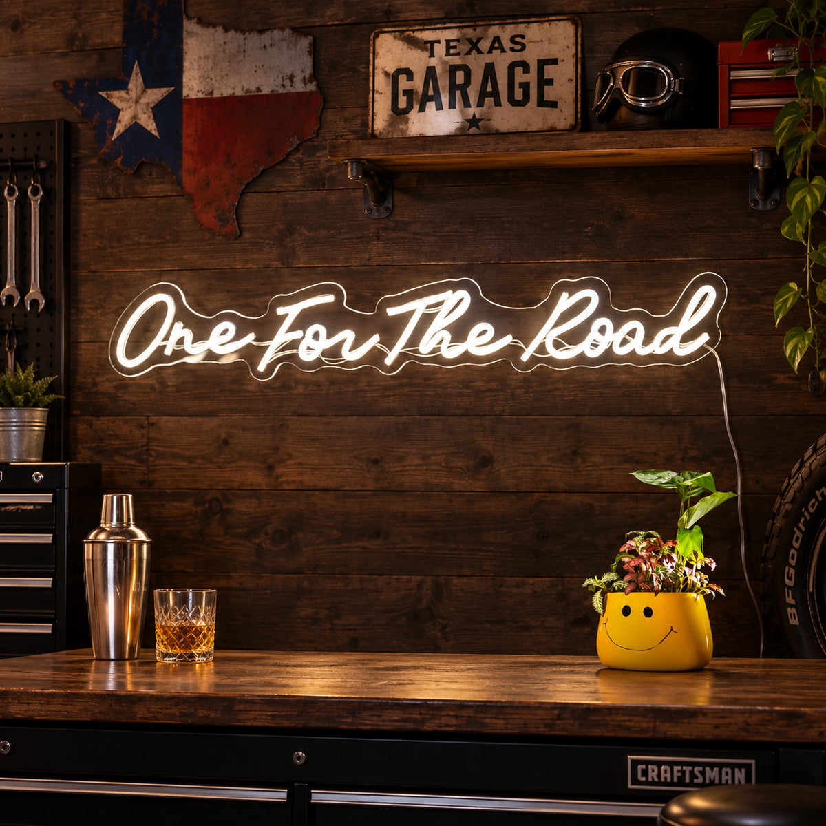 One For The Road Script Garage LED Neon Sign image 01