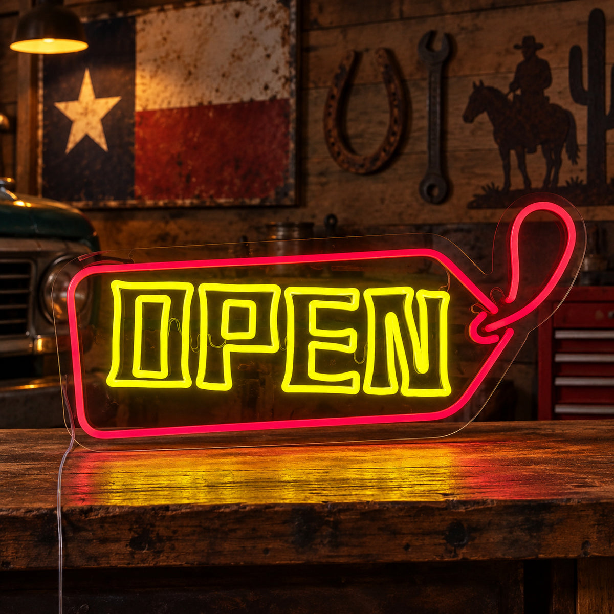 Open Arrow Tag LED Neon Sign image 01