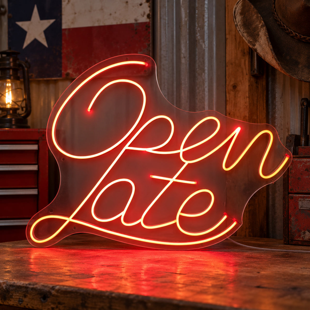 Open Late Script LED Neon Sign image 01