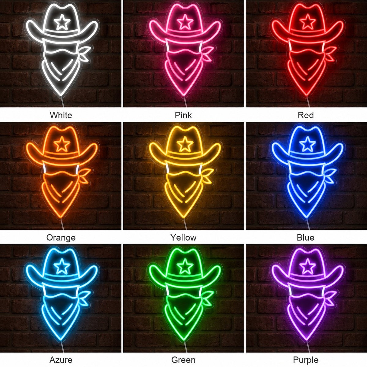 Outlaw Cowboy Hat LED Neon Sign image 04