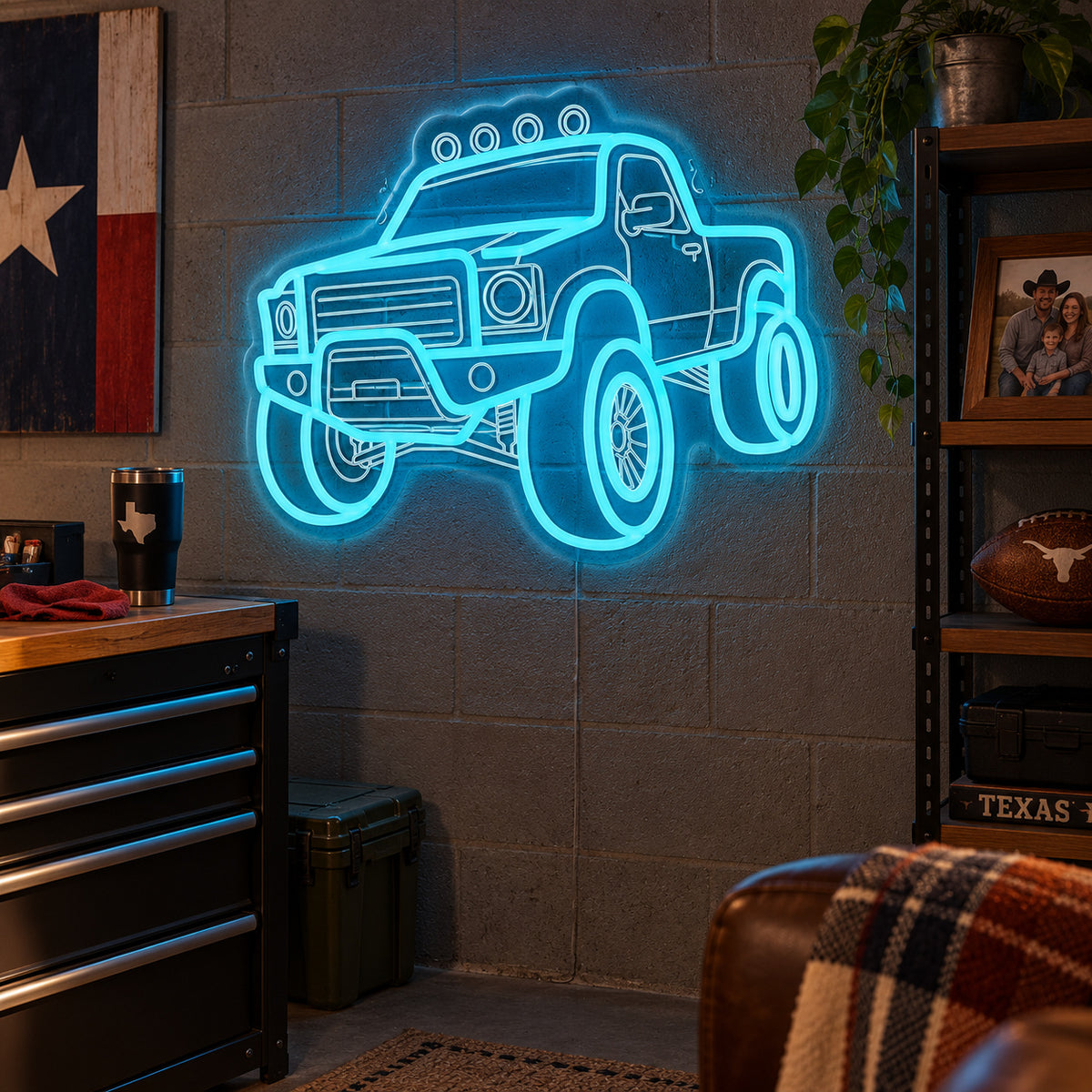 Pickup Truck 4x4 Brick Wall LED Neon Sign image 03