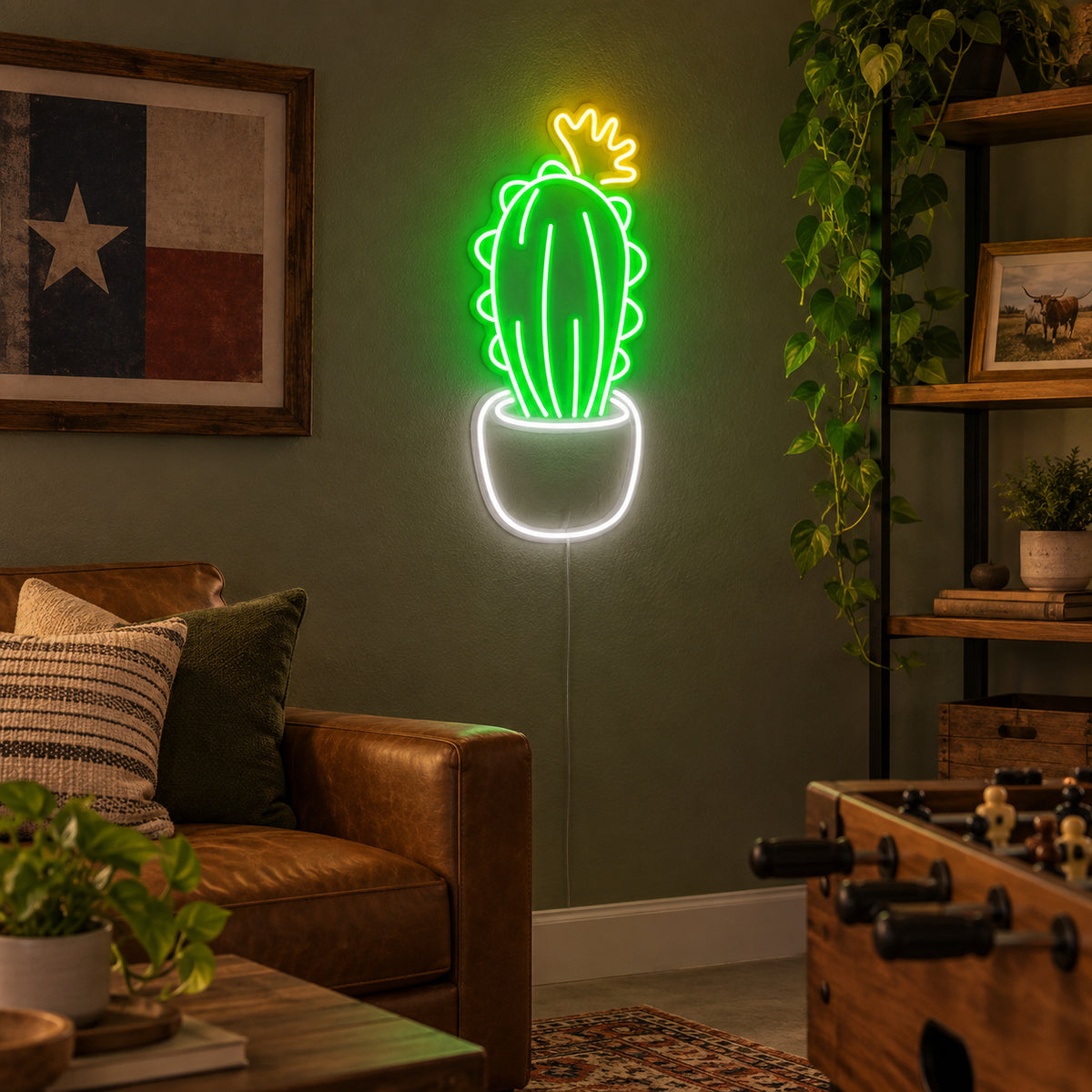 Potted Cactus Room LED Neon Sign image 03