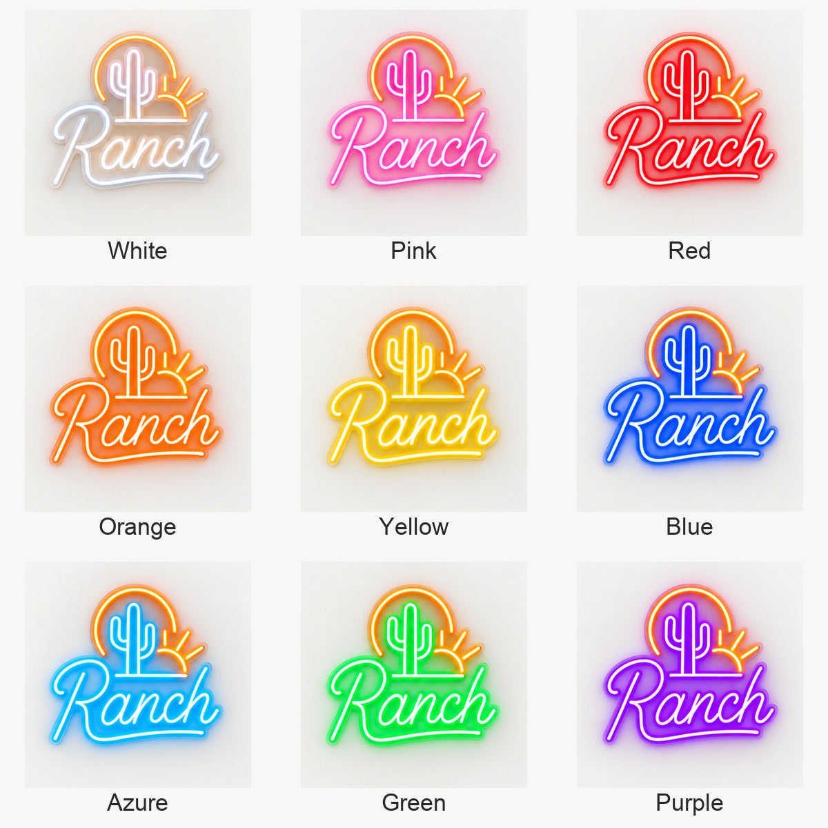 Ranch Cactus Sunset Vintage LED Neon Sign Garage Neon Sign image 04