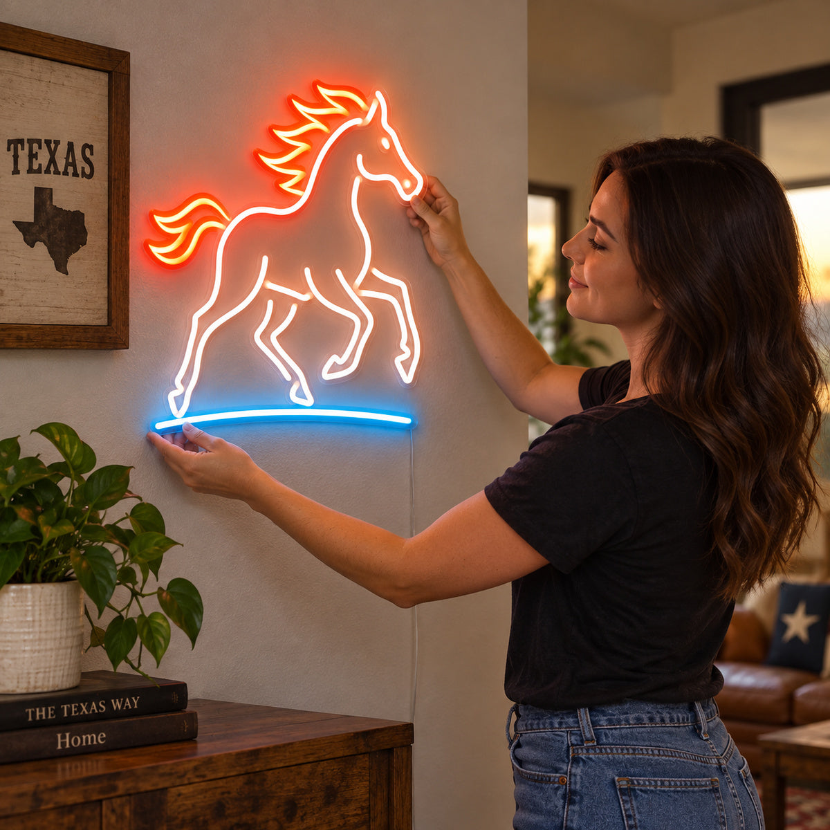 Ranch Horse Vintage LED Neon Sign Garage Neon Sign image 02
