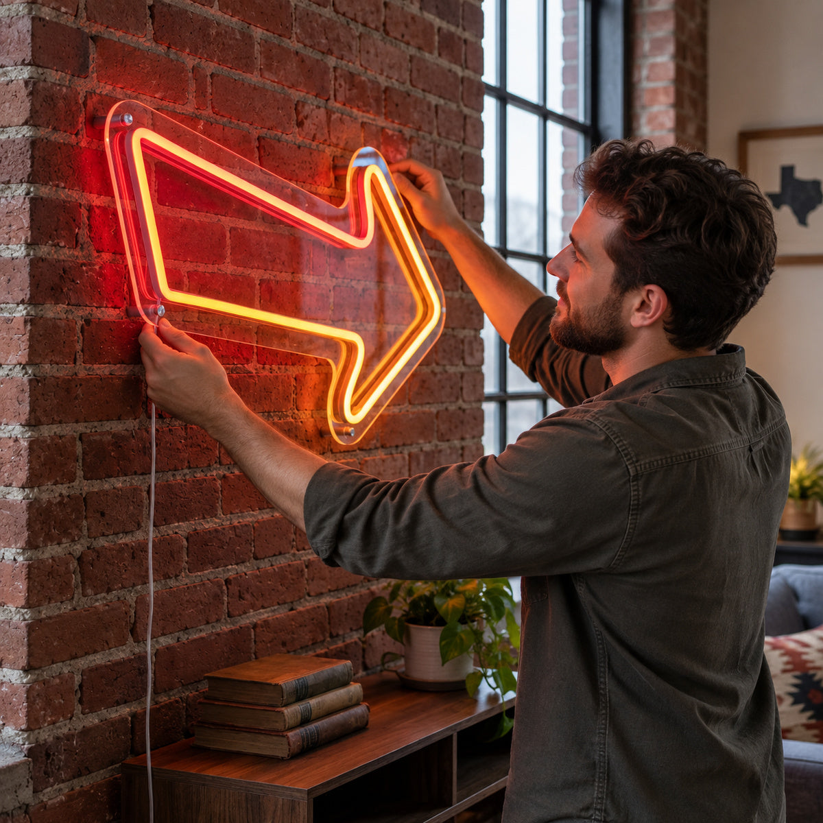 Right Arrow Vintage LED Neon Sign Garage Neon Sign image 02