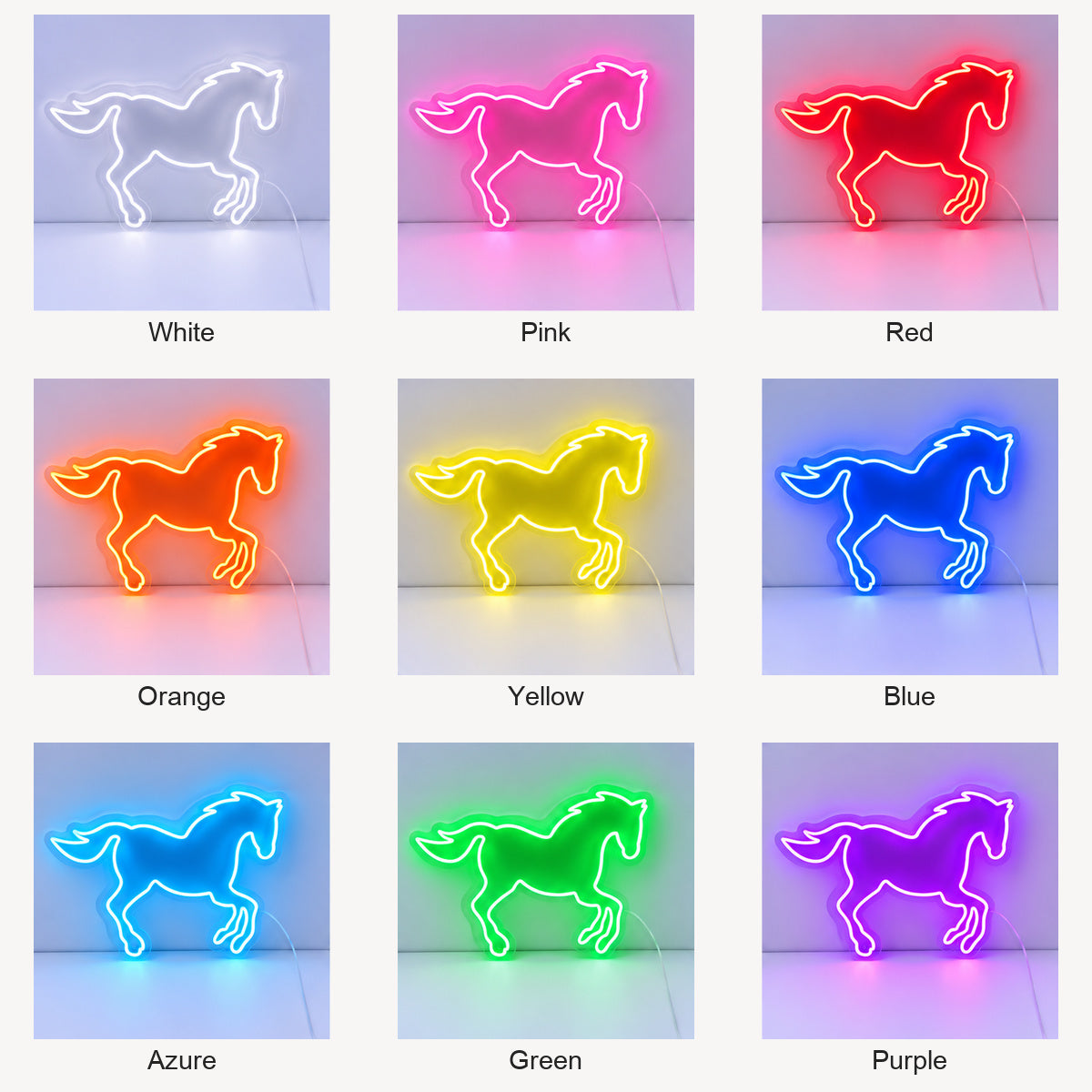 Running Horse Outline Vintage LED Neon Sign image 04