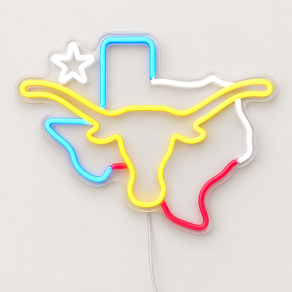 Texas Longhorn Lone Star Outline Vintage LED Neon Sign Garage Neon Sign image 06