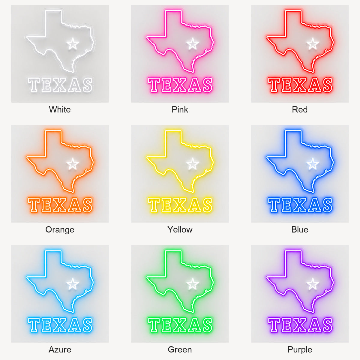 Texas State Map Star Vintage LED Neon Sign Garage Neon Sign image 04