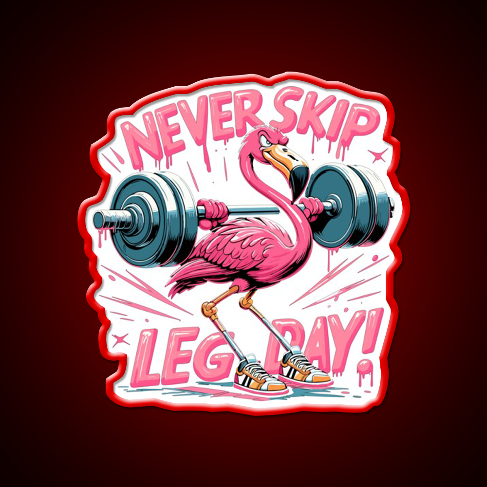 Leg Day Flamingo Leg Training Funny Gym Gift Gym Fitness Led Neon Sign Rgb Color