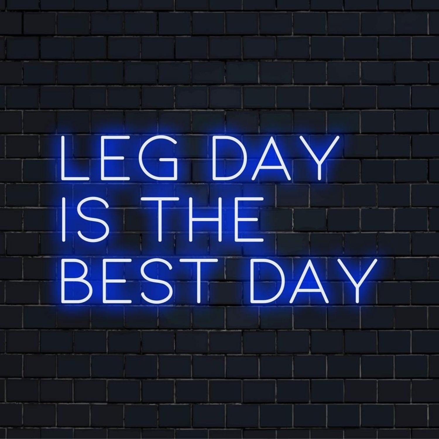 Leg Day Is The Best Day Blue Led Neon Sign For Gym Wall Decor | Shineneon
