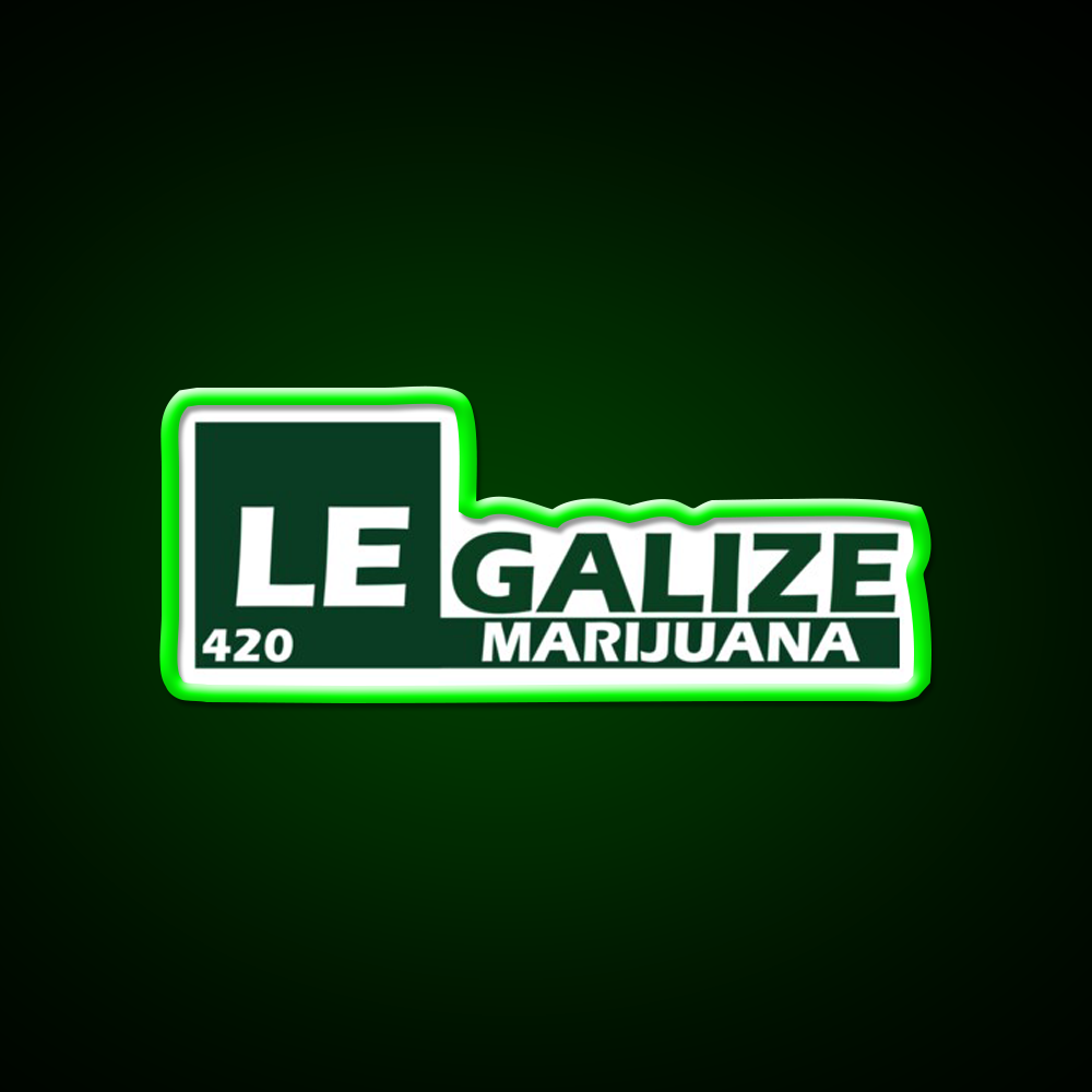Legalize 420 Hemp Inspired Green Leaf Led Neon Sign Rgb Color - LED neon sign view 8
