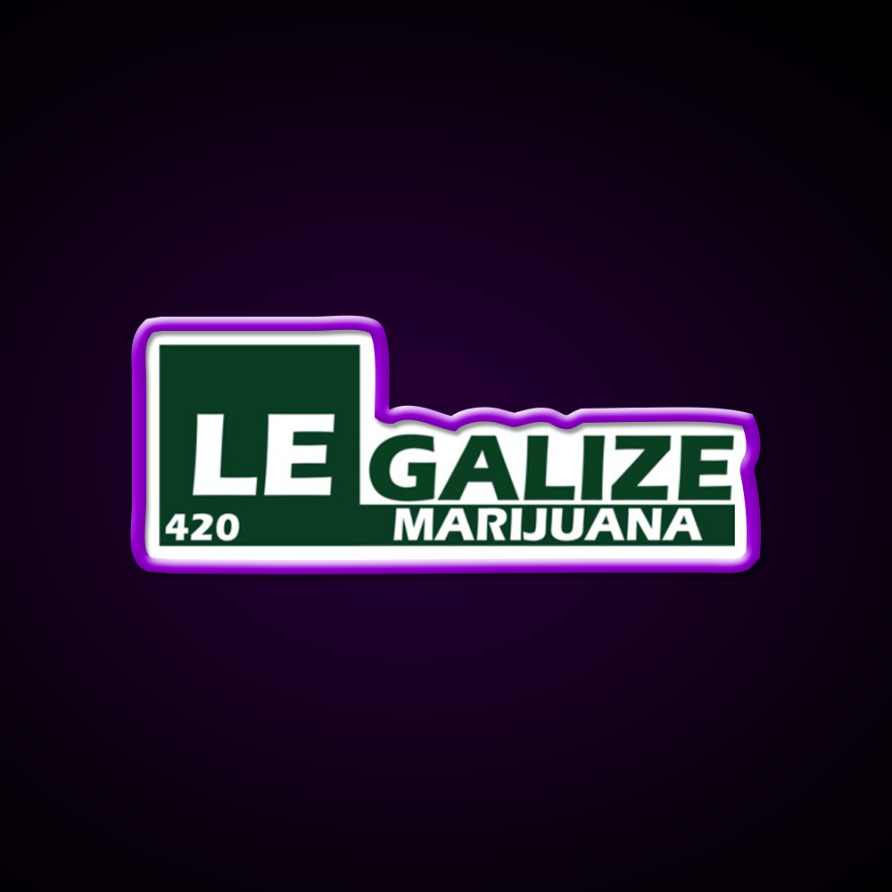 Legalize 420 Hemp Inspired Green Leaf Led Neon Sign Rgb Color