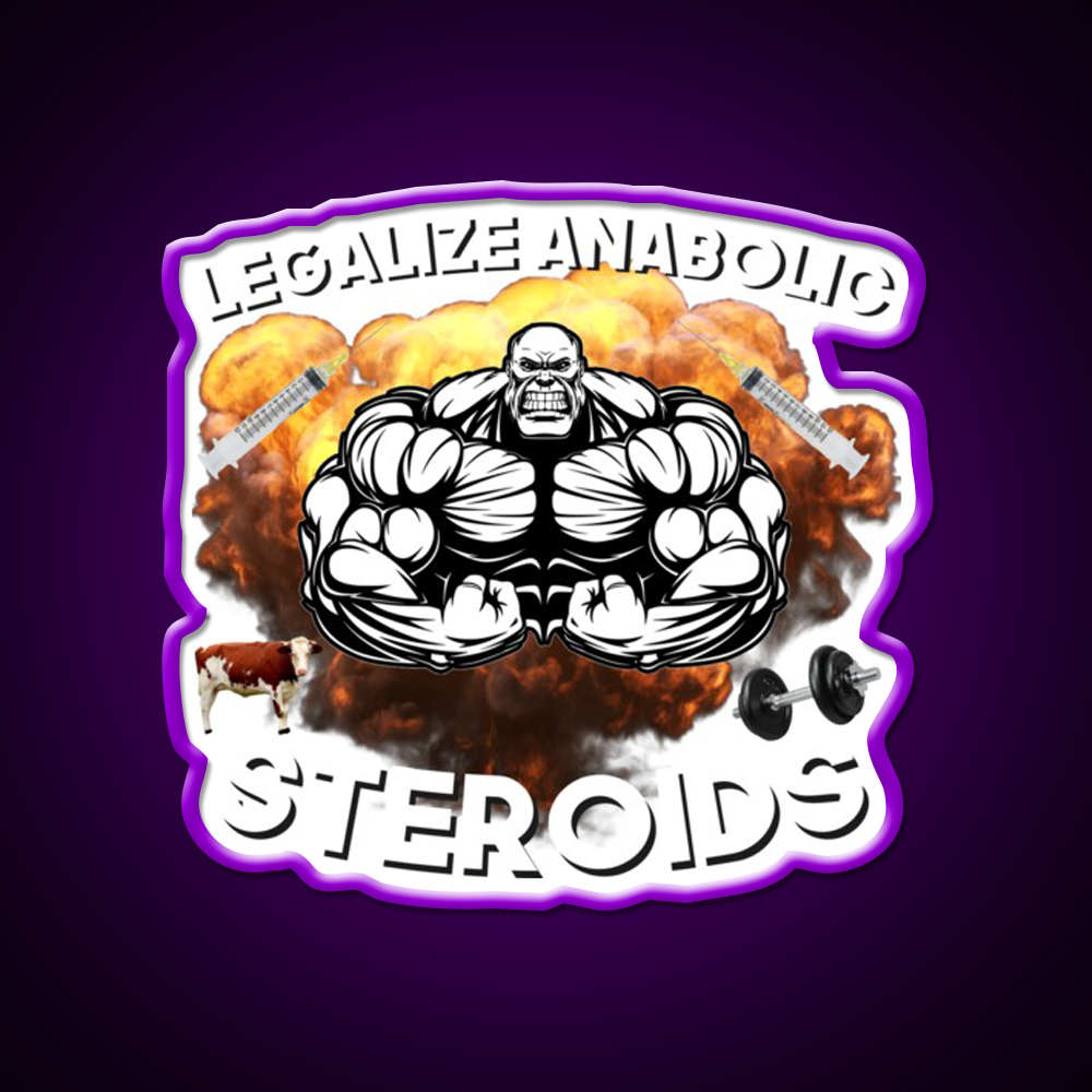 Legalize Anabolic Steroids Funny Gym Fitness Led Neon Sign Rgb Color