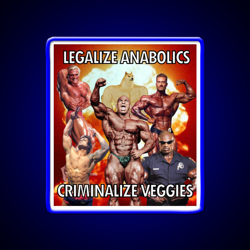 Legalize Anabolics Criminalize Veggies Gym Fitness Led Neon Sign Rgb Color