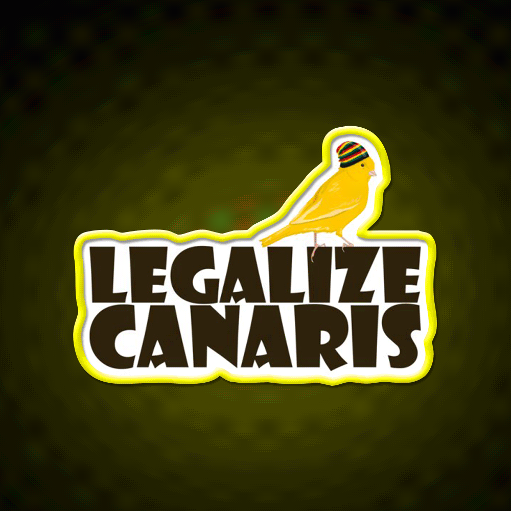 Legalize Canaris Hemp Inspired Green Leaf Led Neon Sign Rgb Color - Custom LED neon sign front view