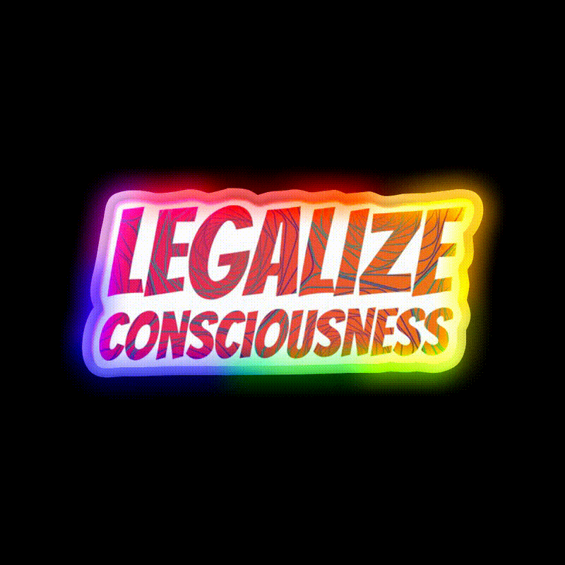 Legalize Consciousness Hemp Inspired Green Leaf Led Neon Sign Rgb Color - LED neon sign close-up detail