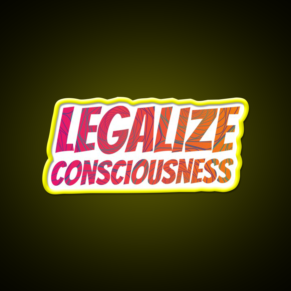 Legalize Consciousness Hemp Inspired Green Leaf Led Neon Sign Rgb Color