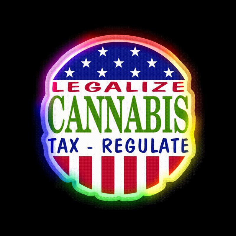 Legalize Hemp Inspired Green Leaf Led Neon Sign Rgb Color - LED neon sign close-up detail