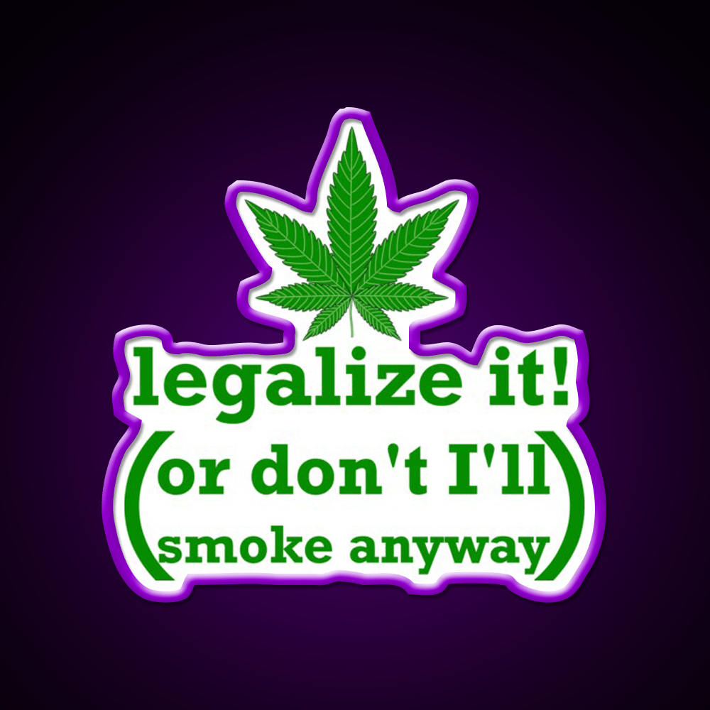 Legalize It Hemp Inspired Green Leaf Led Neon Sign Rgb Color - Shineneon