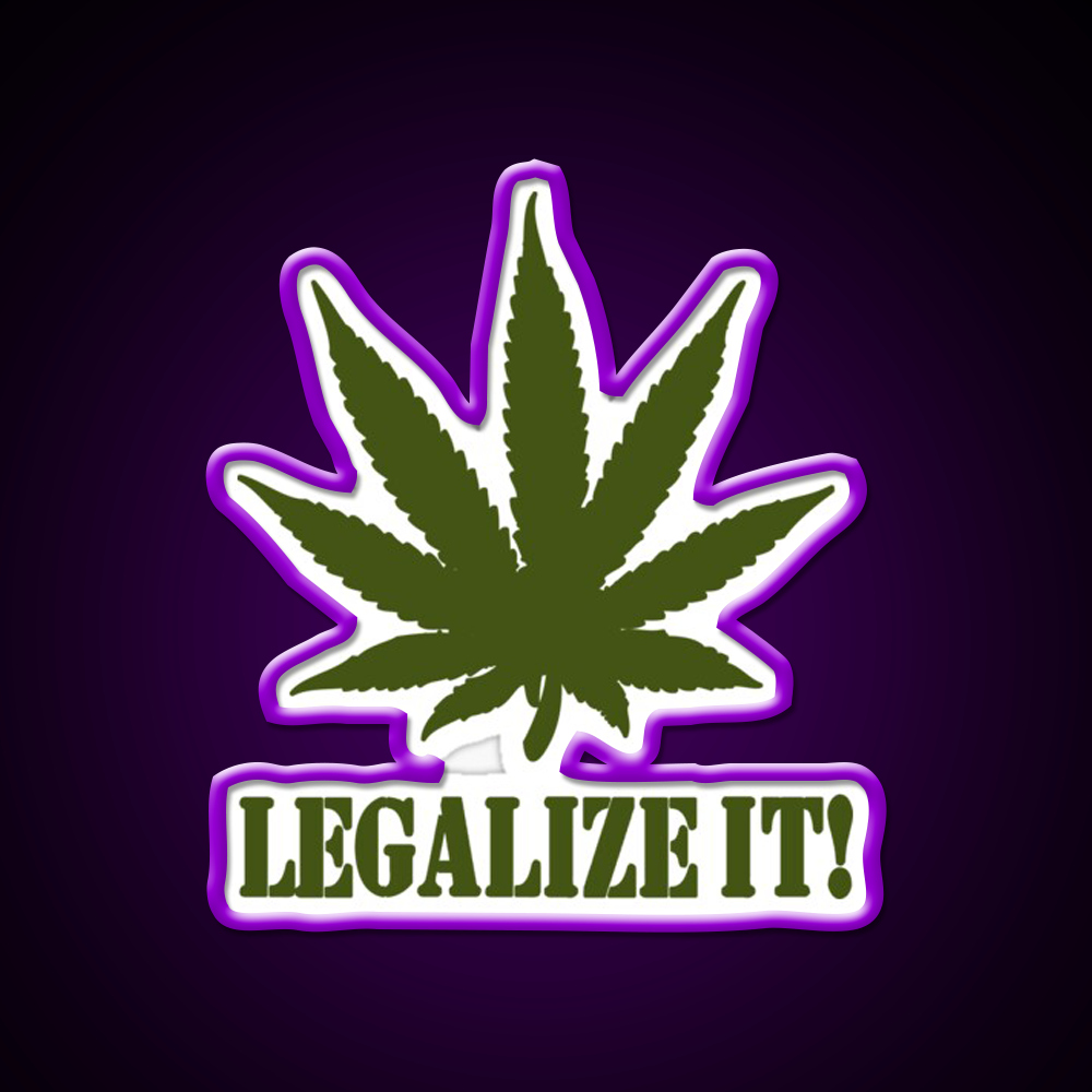 Legalize It Hemp Inspired Green Leaf Led Neon Sign Wall Art Rgb Color - LED neon sign view 9