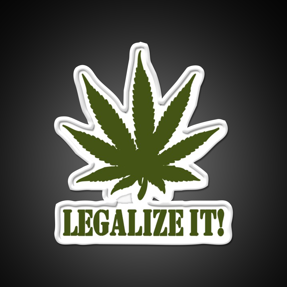 Legalize It Hemp Inspired Green Leaf Led Neon Sign Wall Art Rgb Color - LED neon sign view 11