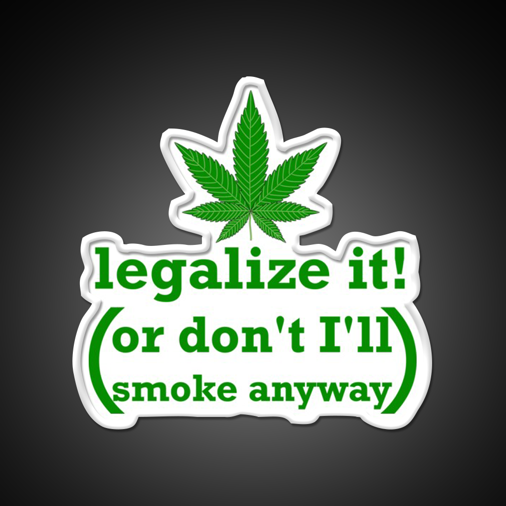 Legalize It Hemp Inspired Green Leaf Led Neon Sign Rgb Color - LED neon sign view 11