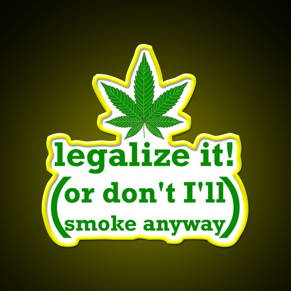 Legalize It Hemp Inspired Green Leaf Led Neon Sign Rgb Color - LED neon sign view 7