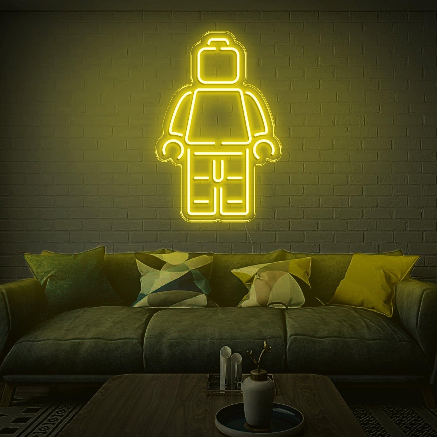 Lego Man Light Blue Led Neon Sign For Home Cafe Decor | Shineneon