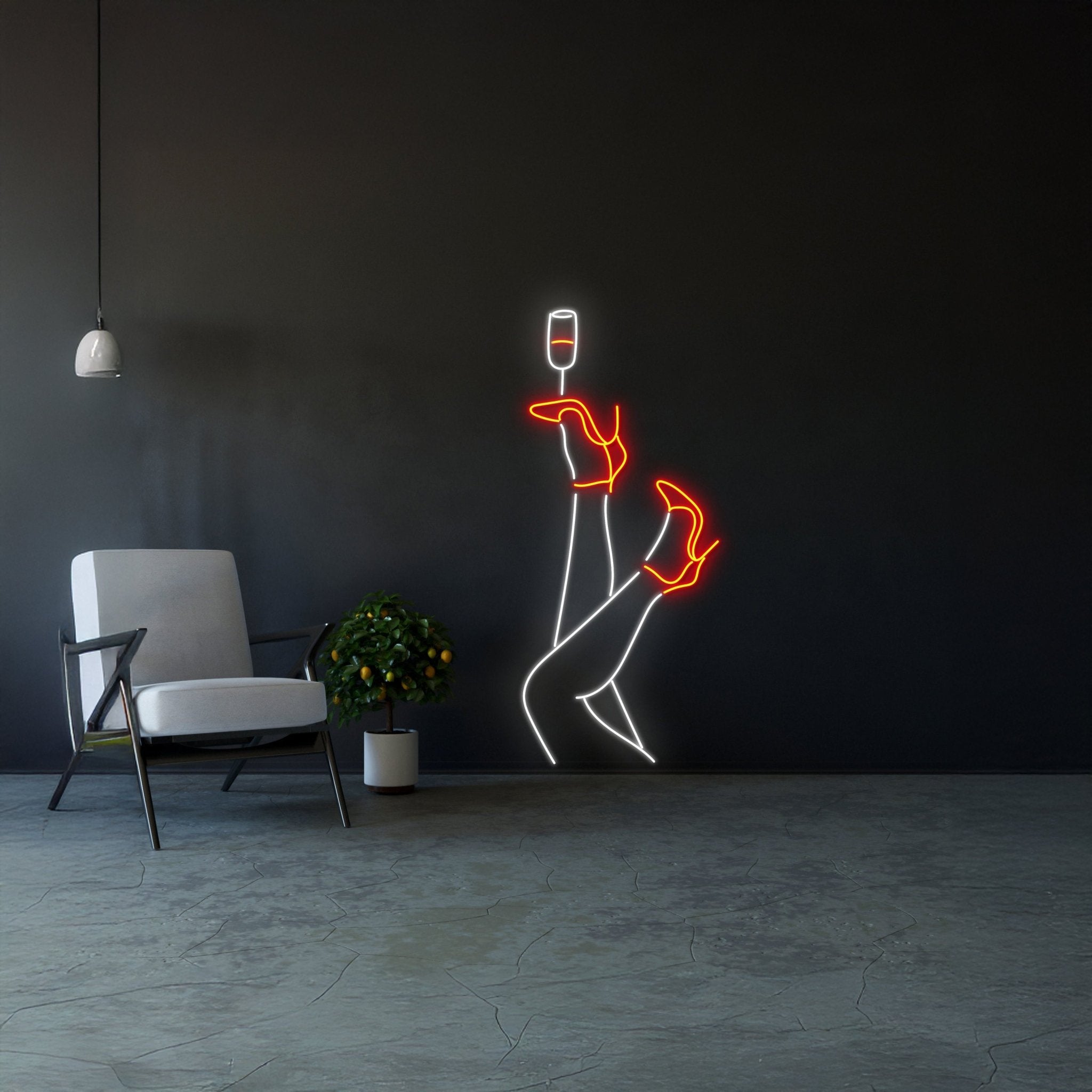 Legs With Wine Glass Led Sign - Shineneon