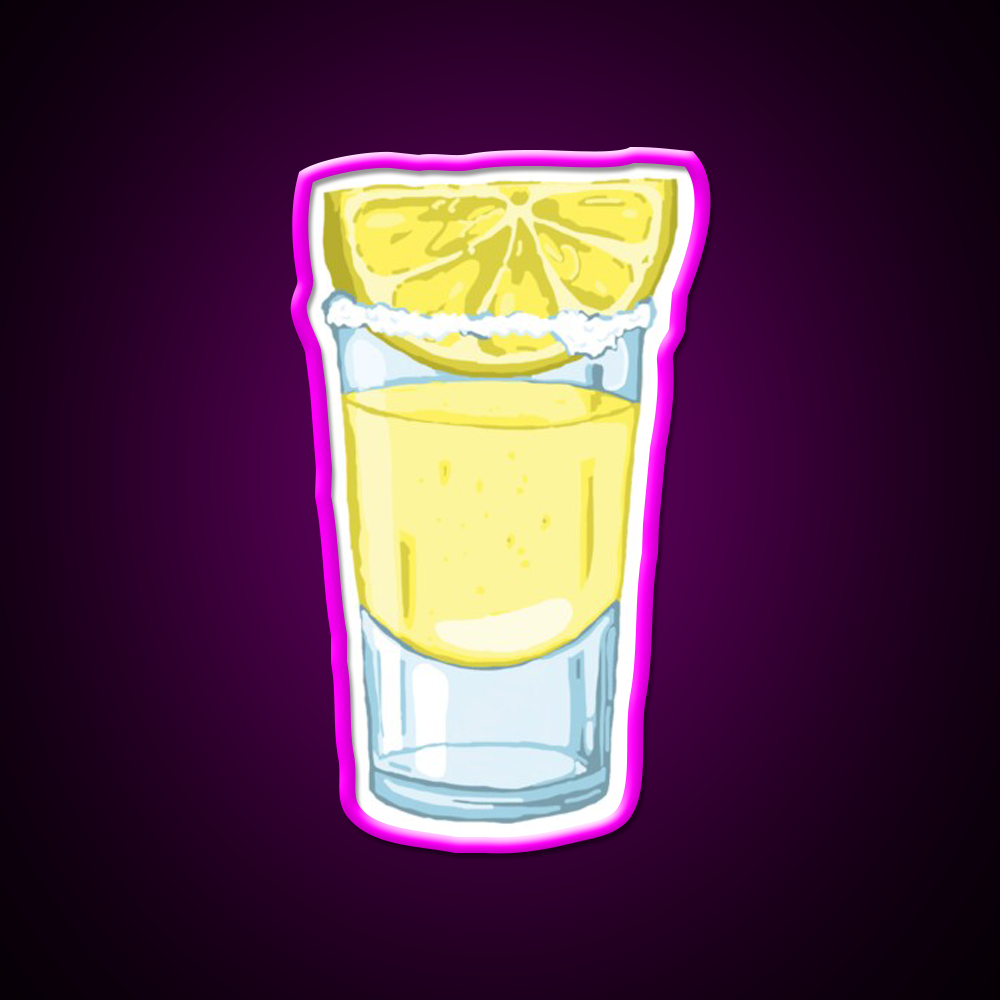 Lemon Drop Shot Cocktail Bar Decor Led Neon Sign Rgb Color - Neon sign mounted on wall in room