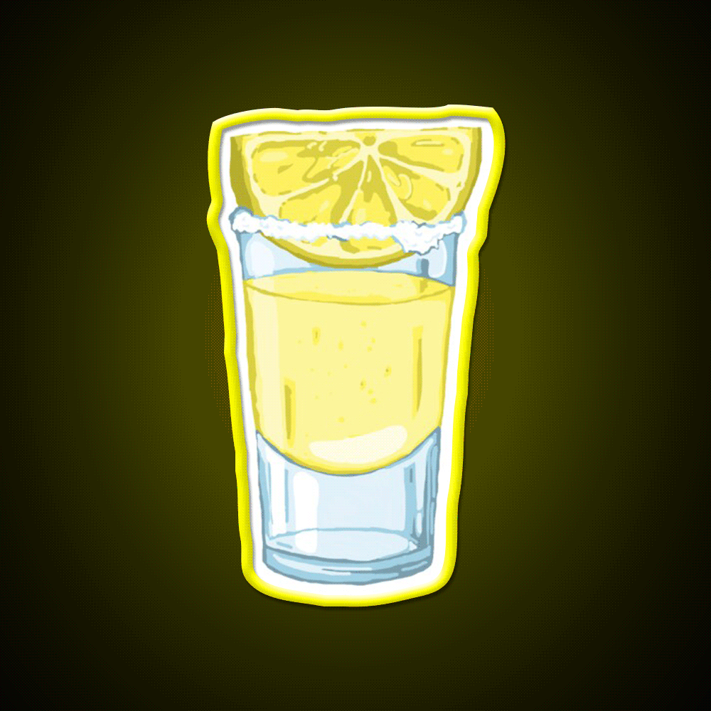 Lemon Drop Shot Cocktail Bar Decor Led Neon Sign Rgb Color - Custom LED neon sign front view