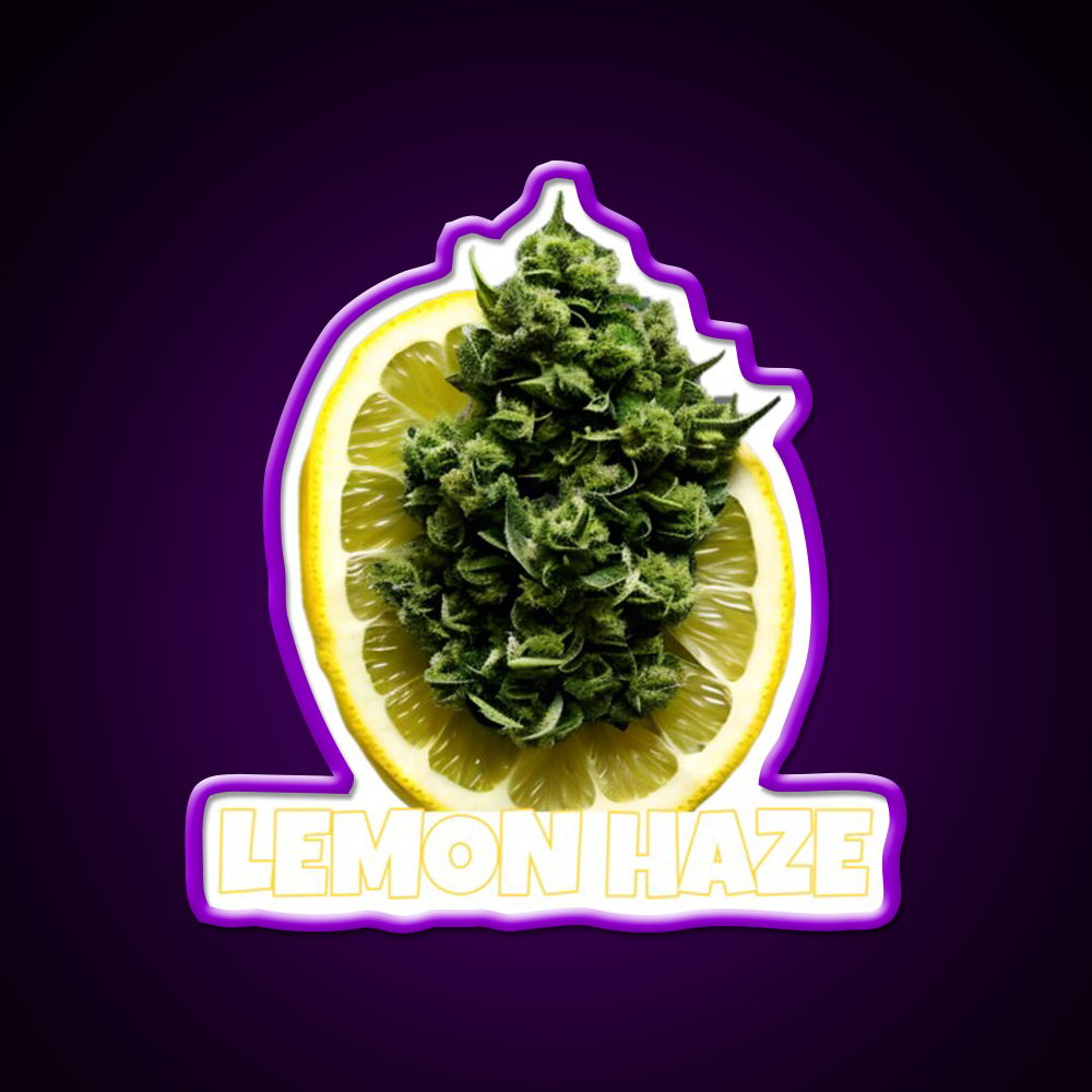 Lemon Haze Weed Hemp Inspired Green Leaf Led Neon Sign Rgb Color - LED neon sign view 9