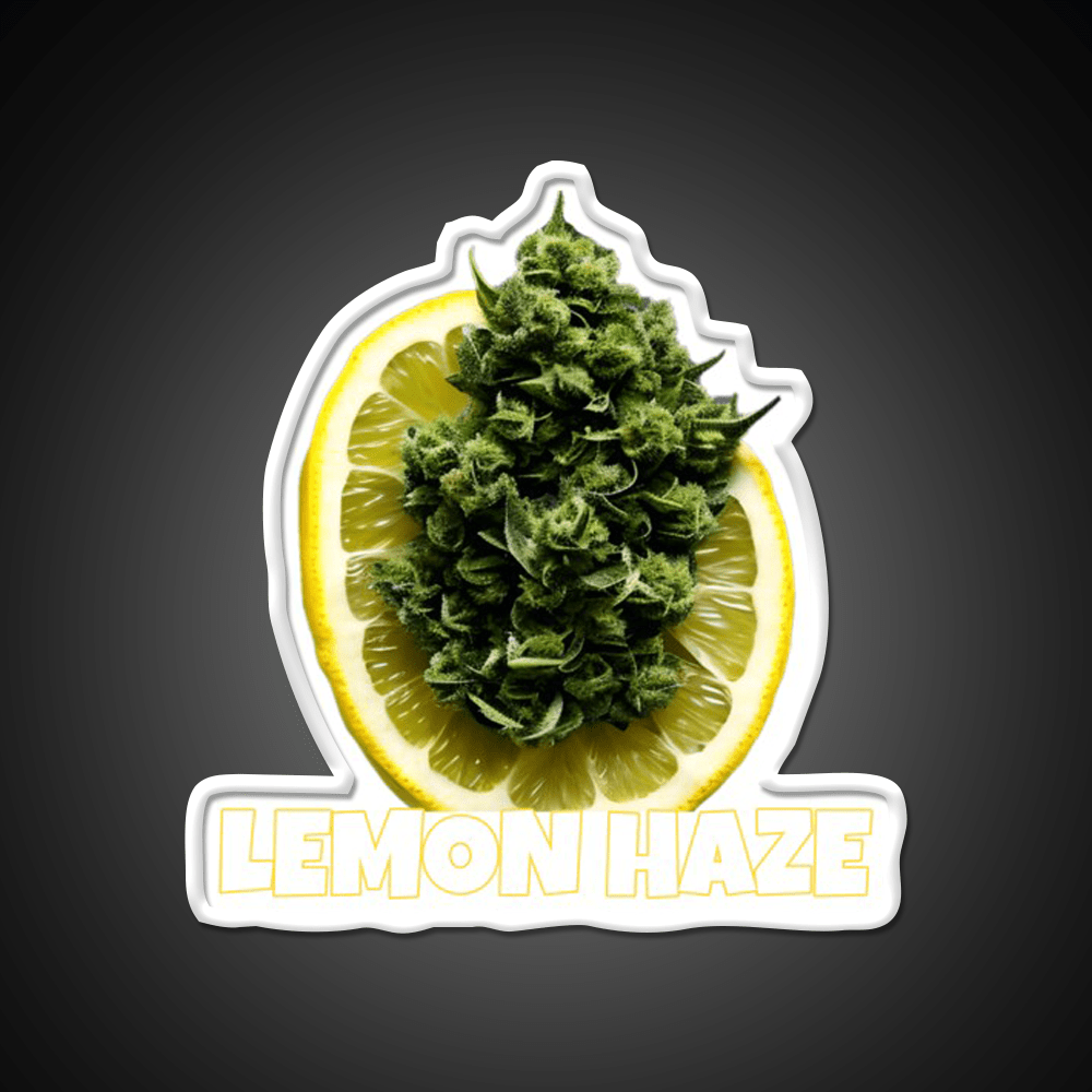 Lemon Haze Weed Hemp Inspired Green Leaf Led Neon Sign Rgb Color - Shineneon