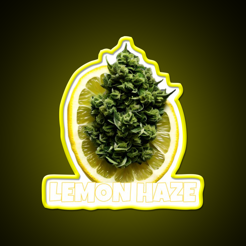 Lemon Haze Weed Hemp Inspired Green Leaf Led Neon Sign Rgb Color - LED neon sign view 7