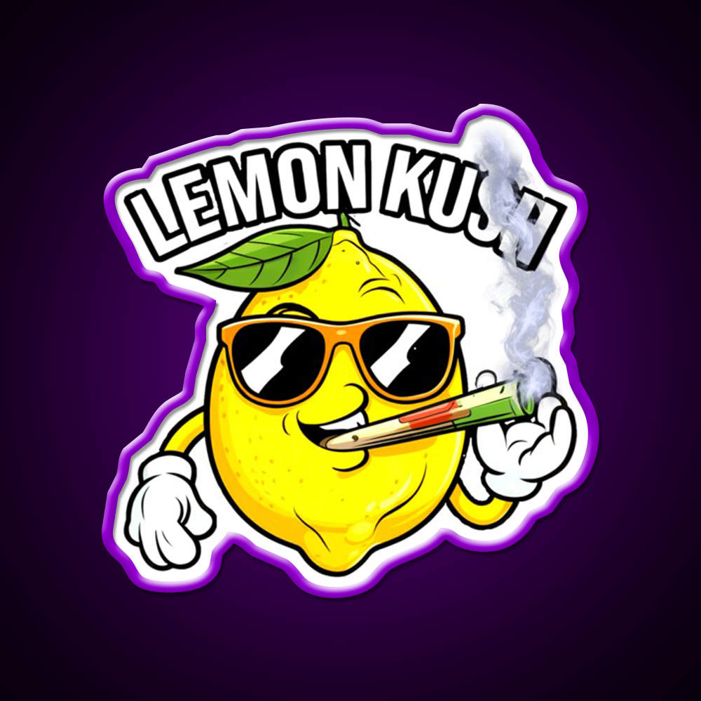 Lemon Kush Strain Stoner Weed Hemp Inspired Green Leaf Led Neon Sign Rgb Color - LED neon sign view 9
