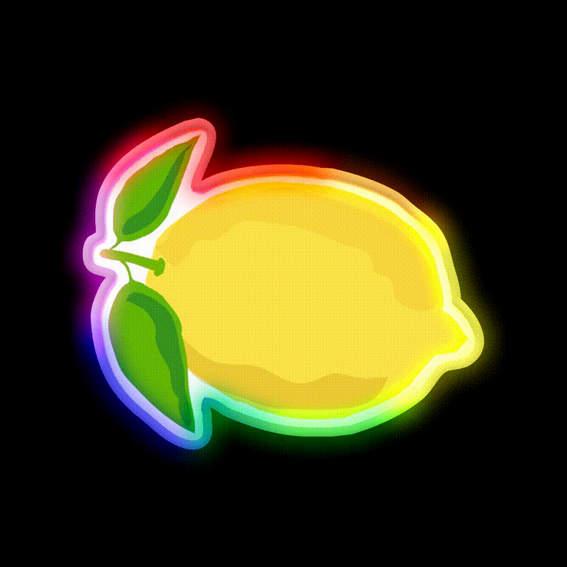 Lemon Snack Food Led Neon Sign Rgb Color - LED neon sign close-up detail