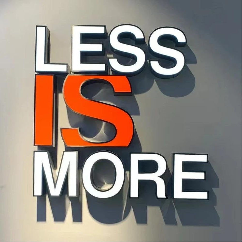 Less Is More 3D Frontlit Letters Metal Led Sign